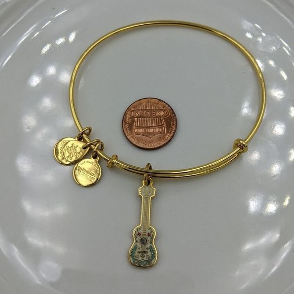 Alex and Ani Disney Gold Coco Guitar Bracelet - Picture 2 of 11